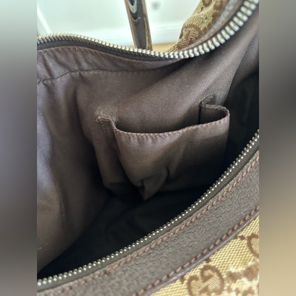 AUTHENTIC GUCCI GG Brown Monogram Canvas Bag Vintage Y2K - Picture 10 of 12